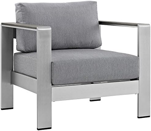 Modway Shore Aluminum Outdoor Patio Armchair in Silver Gray post thumbnail image