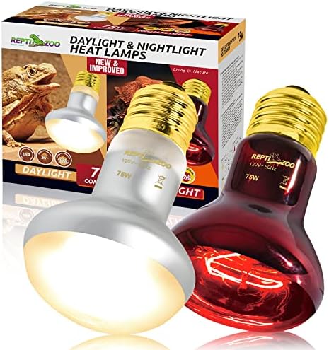 REPTIZOO 75W Reptile Heat Lamp Bulb, 2PCS Day & Night Basking Spot Light Combo Pack Includes Infrared Heat Lamp and UVA Daylight Heating Lamp Basking Light post thumbnail image