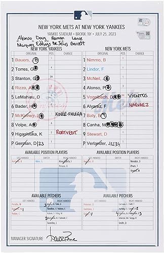 New York Yankees Game-Used Lineup Card vs. New York Mets on July 25, 2023 – MLB Game Used Lineup Cards post thumbnail image