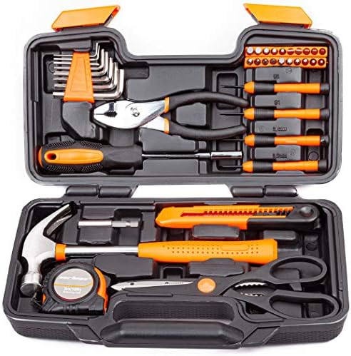 CARTMAN 39 Piece Tool Set General Household Hand Kit with Plastic Toolbox Storage Case Orange post thumbnail image