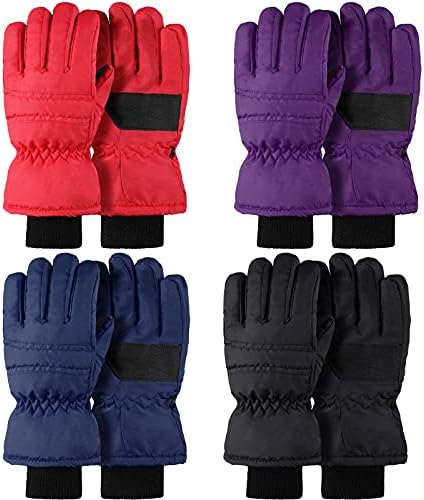 4 Pairs Kids Winter Ski Gloves Waterproof Snow Mittens Toddler Warm Full Finger Snow Gloves for Outdoor Activities post thumbnail image