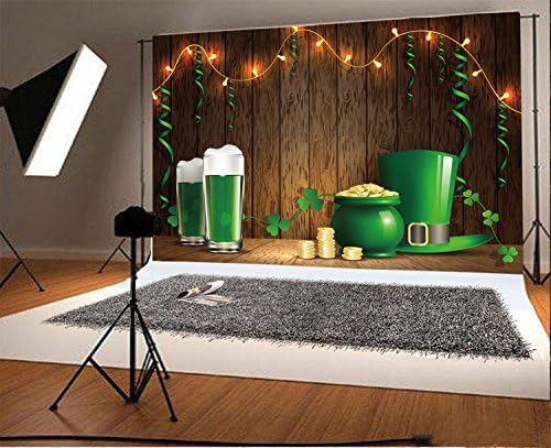 Laeacco 10×6.5ft St. Patrick’s Day Photography Backdrop Lucky Shamrock Vintage Wooden Backdrop Clover Rich Pot of Gold Coins Green Hat Beer Rustic Brown Wooden Board Background Irish Festival Banner post thumbnail image