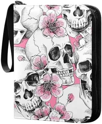 Skull Flowers Pink Cherry 4 Pockets Trading Card Album Folder for Cards PU Cover Zip Card Binder with 400 Side Loading Pockets Card Storage Album for Collectible Boys Girls Game Sports Cards MTG TCG post thumbnail image