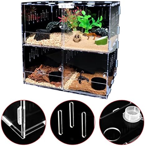 Reptile Terrarium Cage,4 Reptile Terrarium Tarantula Insect Scorpion Clear Display Case for Cold Blooded Animals Reptile Pet Insect Home Decoration post thumbnail image