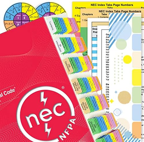 2023 NEC Code Book Tabs, 124 Printed Tabs with 16 Blank Ones, Color-Coded and Durable, for NFPA 70 National Electrical Code with Wire Chart & Formula Guide & 2 Ohm’s Law Stickers (Book Not Included) post thumbnail image