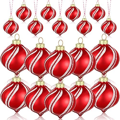 12 Pcs Peppermint Candy Ornament Set Christmas Candy Cane Balls Ornaments Christmas Candy Cane Decorations Christmas Balls Mini Glass Ornaments for Indoor Outdoor Tree Decor (Stylish Style) post thumbnail image