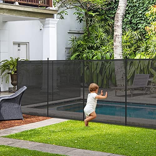 Elevens Pool Fence 4 x 12-Feet Swimming Pool Fences for In Ground Pools,Outdoor Pool Safety Fencing Black post thumbnail image