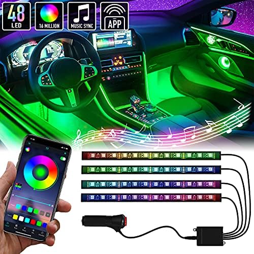 Mega Racer RGB Car LED Lights Strip – Interior LED Lights for Cars, 48 LEDs Over 16 Million Colors, Music Sync App Controlled with iPhone Android Under Dash Car Lighting Kit, Car Charger DC 12V post thumbnail image