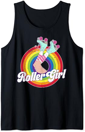 Roller Girl Skater Skating Retro Vintage 70s 80s Skates Tank Top post thumbnail image