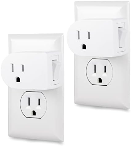 Cordinate Grounded Outlet On/Off Power Switch, 3 Prong, Plug in Adapter, Easy to Install, for Indoor Lights and Small Appliances, Energy Saving, White, 2 Pack, 54670 post thumbnail image