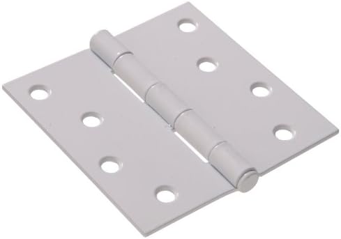 Hardware Essentials 851276 Residential Square Corner Door Hinges with Removable Pin White post thumbnail image