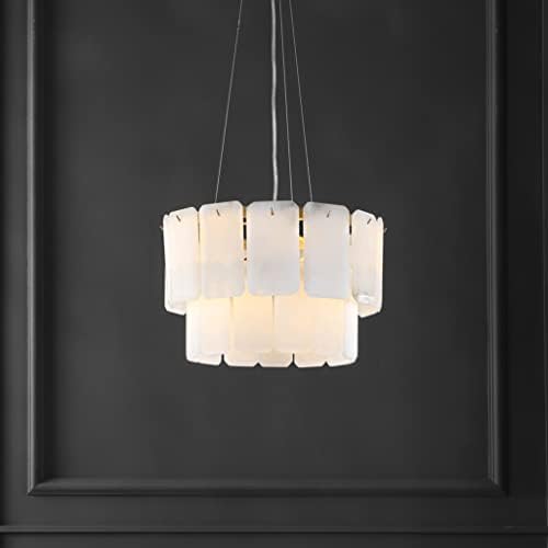 SAFAVIEH Lighting Collection Fernandez Marble 2-Tier 15-inch Diameter Adjustable Hanging Chandelier Light Fixture (LED Bulbs Included) post thumbnail image