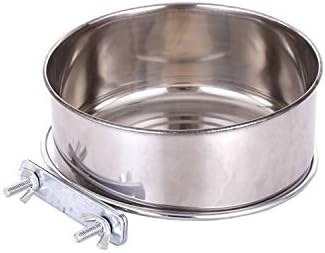 Pet Food Water Bowl with Clamp Holder Stainless Steel Coop Cup Hanging Feeder for Dog Bird Parrot Cat Rabbit (L) post thumbnail image