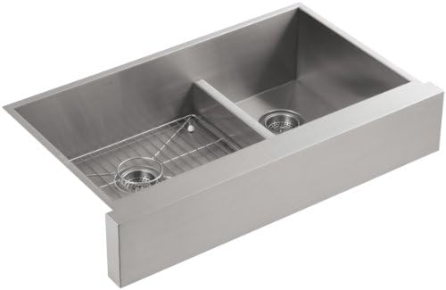 KOHLER Vault Double Bowl 18-Gauge Stainless Steel Farmhouse Apron Front Kitchen Sink , Undermount Installation K-3945-NA post thumbnail image