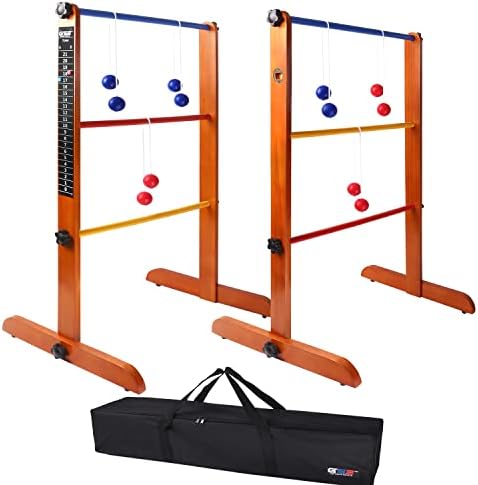 GSE Premium Solid Wood Ladder Ball Toss Game Set with Ladder Ball Bolas & Carrying Case post thumbnail image