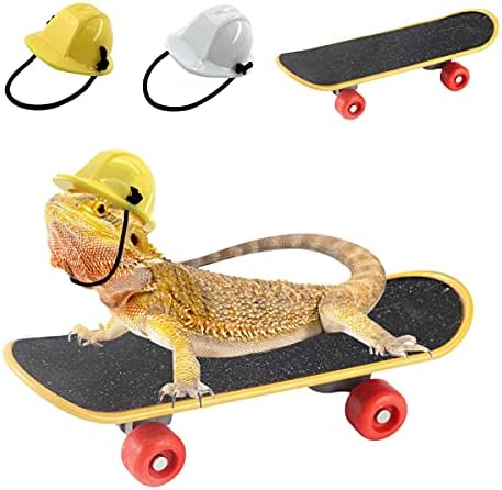 Vehomy Bearded Dragon Accessories Small Engineer Hat for Bearded Dragon Lizard Construction Helmet Hats and Mini Scooter for Hamster Lizard Parrot Reptile Small Animals 3Pcs post thumbnail image