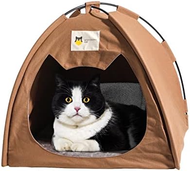 NVTED Cat Bed Pet Tent, Removable Detachable Comfortable Breathable Dog Cat Tent Bed Pet Teepee House Pet Tent Cave for Cats Small Dogs Kitten Bed with Removable Washable Double-Side Cushion Mat post thumbnail image