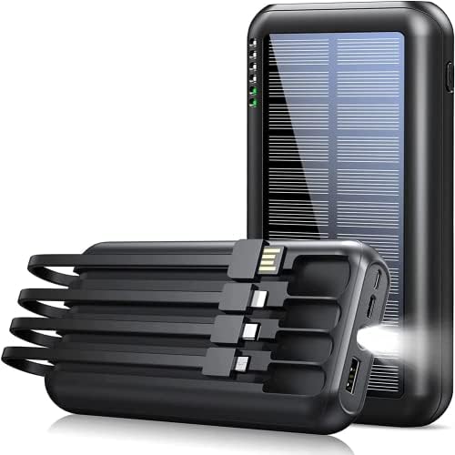 UYAYOHU Power-Bank-Solar-Portable-Charger – 40000mAh Power Bank Large Capacity Built in 3 Output and 1 Input Cables and Flashlight 5V3.1A Fast Charger Compatible with All Smart Phones and USB Devices post thumbnail image