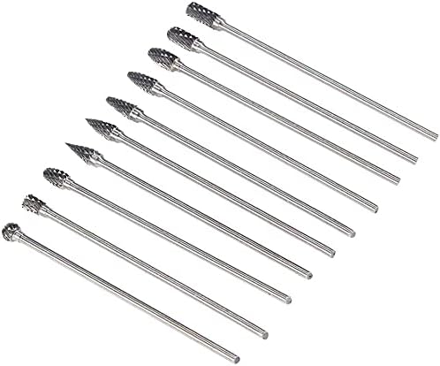 Yakamoz 10Pcs 3mm (1/8″) Shank Long Double Cut Tungsten Carbide Burrs Rotary Files Diamond Burs Bit Set for Die Grinder Rotary Tool, 4-Inch Length post thumbnail image