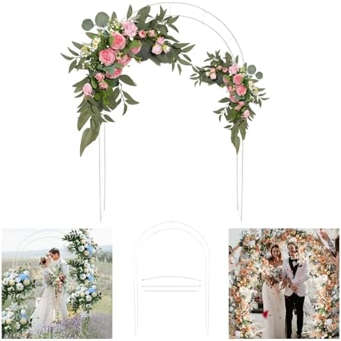 Adorox 7.5Ft 1 Set White Metal Arch Wedding Garden Climbing Plants Bridal Party Decoration Arbor post thumbnail image