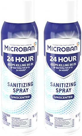 Microban Disinfectant Spray, 24 Hour Sanitizing Spray, Unscented Scent, 2 Count (15oz Each) post thumbnail image