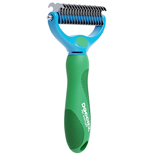 Doggiez Pet Supplies – Dog and Cat Dematting and Deshedding Tool – Double Sided Undercoat Rake Comb & Detangler – Cat Brush Dog Shedding Brush for Matted Hair, Long Fur and Shedding Coat Grooming post thumbnail image