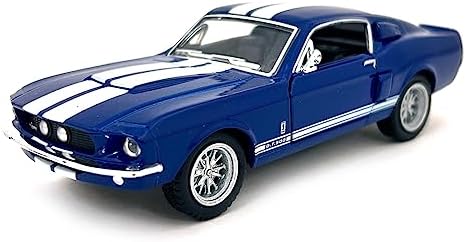 KiNSMART 1967 Ford Shelby Mustang GT500 Blue 1:38 Scale 5 Inch Die Cast Model Toy Race Car w/Pullback Action post thumbnail image