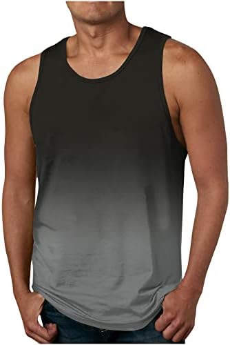 Muscularfit Beach Shirts for Men 2023 Regular Big and Tall Gradient Color Sleeveless Tank Tops Summer Casual Round Neck Shirt post thumbnail image