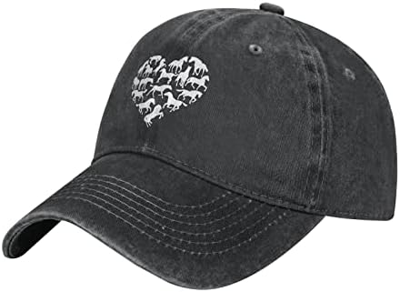 Wisedeal Women’s Horse Heart Horses Hat Adjustable Washed Vintage Baseball Cap for Mom Dad post thumbnail image