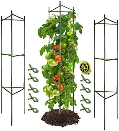 GROWNEER 3 Packs Tomato Cages, Up to 51 Inches Plant Cages Assembled Tomato Garden Cages Stakes Vegetable Support Trellis, with 9Pcs Clips and 328 Feet Twist Tie, for Vertical Climbing Plants post thumbnail image