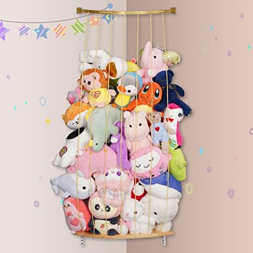 Zayysoha Stuffed Animal Storage Wood Hanging Toy Organizer with Adjustable Elastic Rope, Soft Toy Shelf Large Corner Plush Toys Holder for Nursery Play Room Bedroom Kid Room post thumbnail image