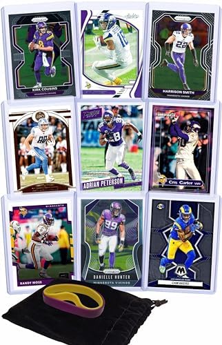 Minnesota Vikings Cards: Kirk Cousins, Justin Jefferson, Harrison Smith, T. J. Hockenson, Adrian Peterson, Cris Carter, Randy Moss, Danielle Hunter, and Cam Akers ASSORTED Football Stars & GOATs Trading Card & Wristbands Gift Pack post thumbnail image