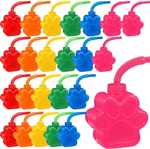 Dog Paw Cups 10 oz Paw Dog Party Favors, Cute Print Plastic Puppy Straw Cup Bulk with Lids for Kids PET Dog Birthday Party Supplies Decorations (24 Pieces) post thumbnail image