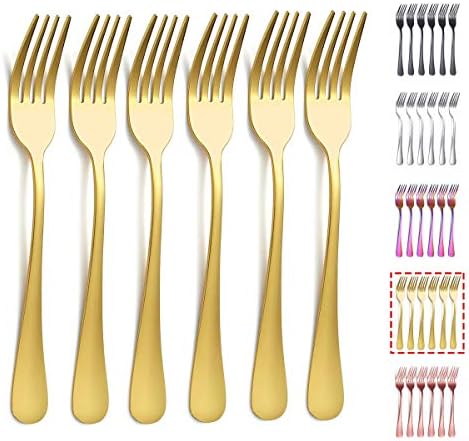 Kyraton Gold Dinner Fork 6 Pieces, Stainless Steel 8.17 Inch Forks Gold Titanium Plating Wedding Silverware, Gold Forks Set of 6 post thumbnail image