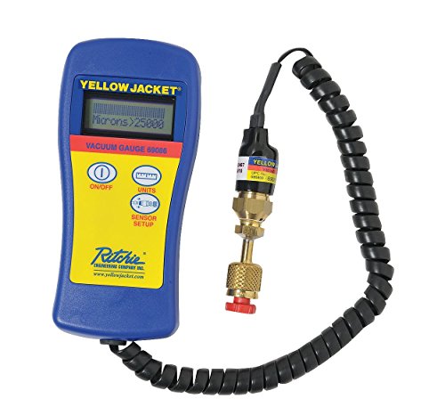 Yellow Jacket® Hand-Held Vacuum Gauge, Deluxe, 32 to 122 deg F Ambient, 1/4 in Male Flare Connection, LED Display, Battery, Plastic post thumbnail image