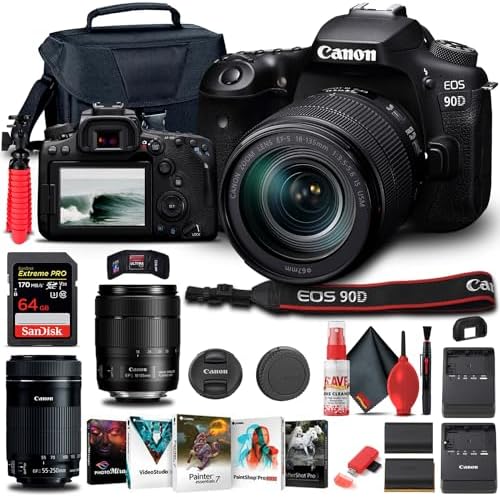 Canon EOS 90D DSLR Camera with 18-135mm Lens (3616C016), EF-S 55-250mm Lens, 64GB Memory Card, Case, Corel Photo Software, LPE6 Battery, External Charger, Card Reader + More (Renewed) Black post thumbnail image