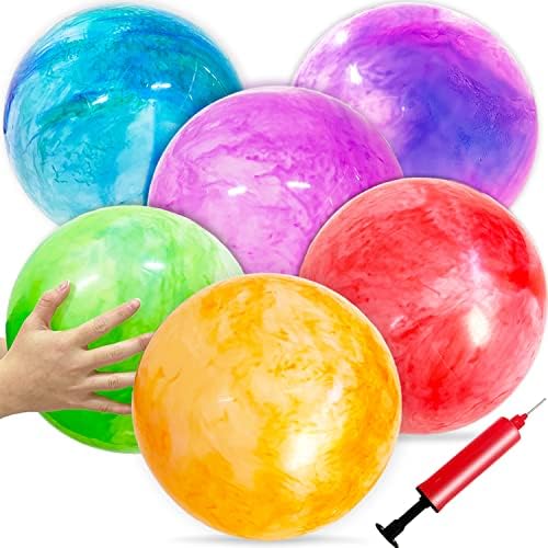 Qiuttnqn 6 PCS Fun Bouncy Balls,12 Inch Marbleized Bouncy Balls,Rubber Inflatable Kick Ball with Pump for Kids and Adults,Park,Beach,Playground,Indoor and Outdoor Games post thumbnail image