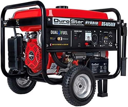 DuroStar DS4850EH Dual Fuel Portable Generator-4850 Watt Gas or Propane Powered Electric Start-Camping & RV Ready, 50 State Approved, Red/Black post thumbnail image