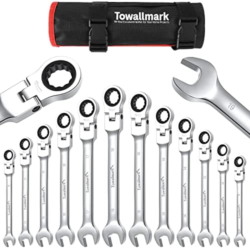 Towallmark 12-Piece Flex-Head Wrench Set, Ratcheting Combination Set, Metric 9-18mm, 72-Teeth,Cr-V Steel Ratchet Wrenches Set with Storage Bag for truck/garage projects, etc. post thumbnail image