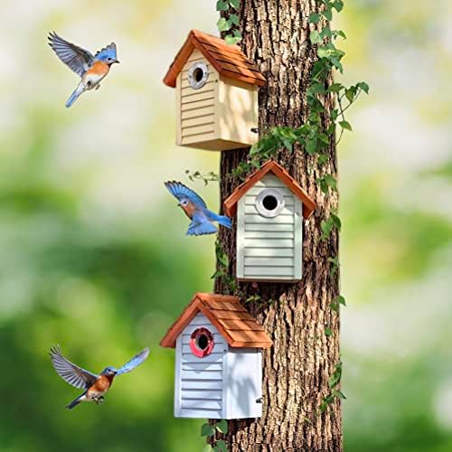 Cedar Alpha Bluebird House – Set of 3 Nest Boxes with Stainless Steel Entrance Hole Protector, Going Green Bamboo Shingles Roof post thumbnail image