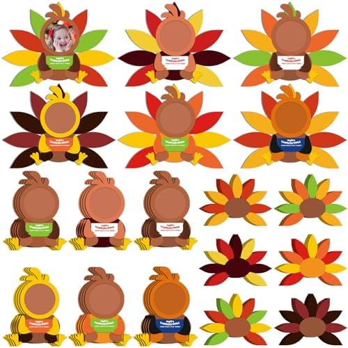 Suzile 24 Sets Thanksgiving Picture Frame Craft Kits for Kids Bulk Thanksgiving Turkey Picture Frame Craft Kit Turkey Arts and Crafts for Kids for Thanksgiving Party Game School Activity post thumbnail image