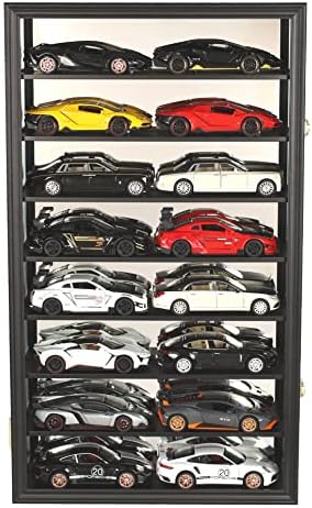 Large 1:24 Scale Diecast Wheels Model 16 Cars Display Case Cabinet Holder Holds 16 Hot Toy Cars 1:24 Scale (Black Finish) post thumbnail image