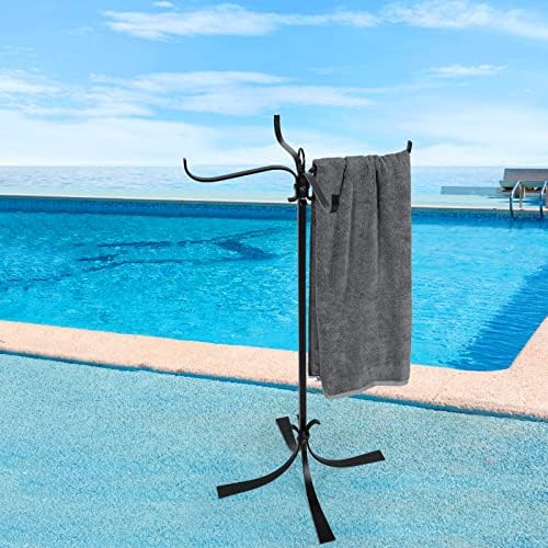 Sinyzope Pool Outdoor Towel Rack, Metal Heavy Duty Never Tilt Pool Accessories, 4 Bars Hot Tub Accessories Towel Dying Rack, Towel Stand Standing Towel Rack Elegant Design for Pool, Spa（3.6FT high） post thumbnail image