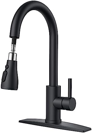 FORIOUS Black Kitchen Faucet, 304 Stainless Steel Kitchen Faucet with Pull Down Sprayer, Commercial Utility Pull Out Sink Faucet, Single Handle High Arc Kitchen Sink Faucets for RV, Laundry, Bar post thumbnail image