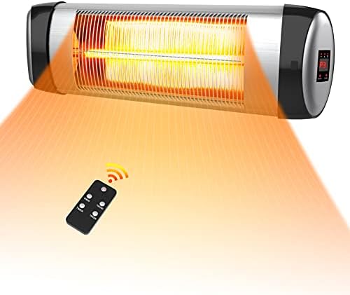 PATIOBOSS Electric Patio Heater, 1500W Wall-Mounted Outdoor Infrared Heat Lamp w/ Remote Control, Quiet for Indoor/Outdoor Use w/ 3 Heating Levels, LED Display, 24H Timer, Waterproof IP34 post thumbnail image