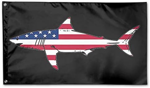 NPZBHoney3x5 American Flag Shark Fishing Flag 3′ X 5′ Ft Banner Breeze Flag post thumbnail image