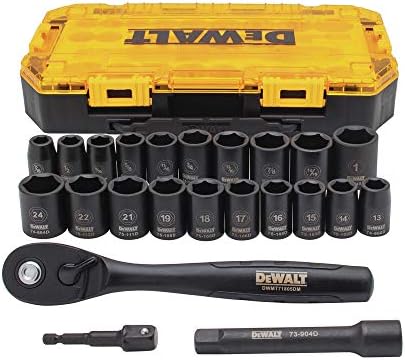 DEWALT Impact Socket Set, 23-Piece, 1/2″ Drive Metric/SAE (DWMT74739) post thumbnail image