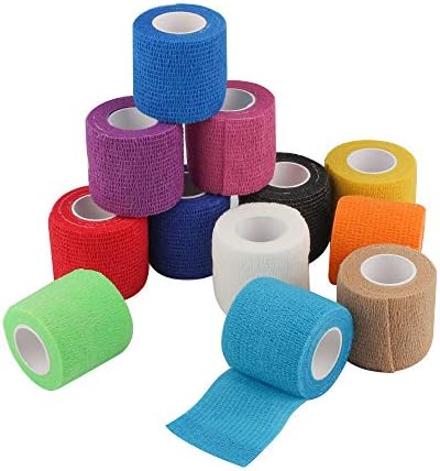 Mooerca 12 Pack Self Adherent Cohesive Wrap Bandages 2 Inches X 5 Yards, First Aid Tape, Elastic Adhesive Athletic, Sports wrap Bandage for Sports, Wrist, Ankle (Rainbow) post thumbnail image