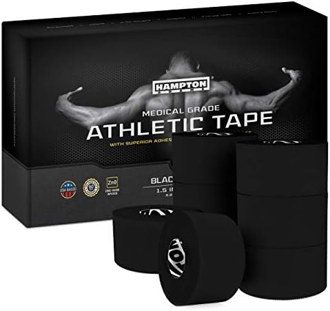 Hampton Adams (8-Pack 45ft Rolls Black Sports Medical Athletic Tape – No Sticky Residue & Easy Tear – for Athletes, Trainers & First Aid Injury Wrap: Fingers Ankles Wrist – 1.5 in x 15 Yards per Roll post thumbnail image