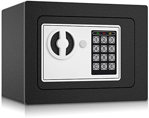 0.23 Cub Small Safe Box – Small Money Safe with Digital Password and Keys for Home Hotel Office Dorm Money Cash Jewelry Use Storage (Black) post thumbnail image